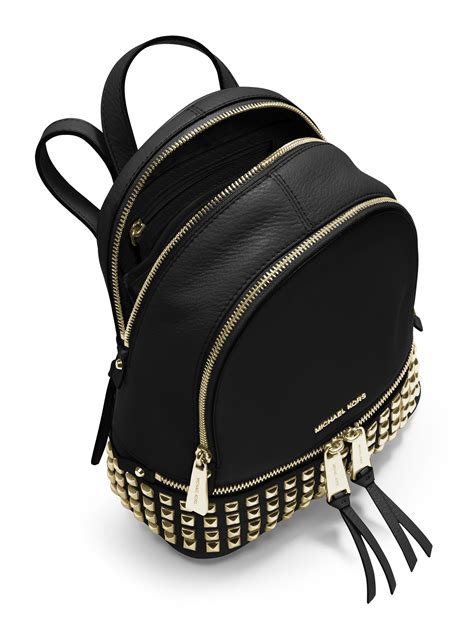 michael kors rhea mini black|Michael Kors mini rhea backpack.